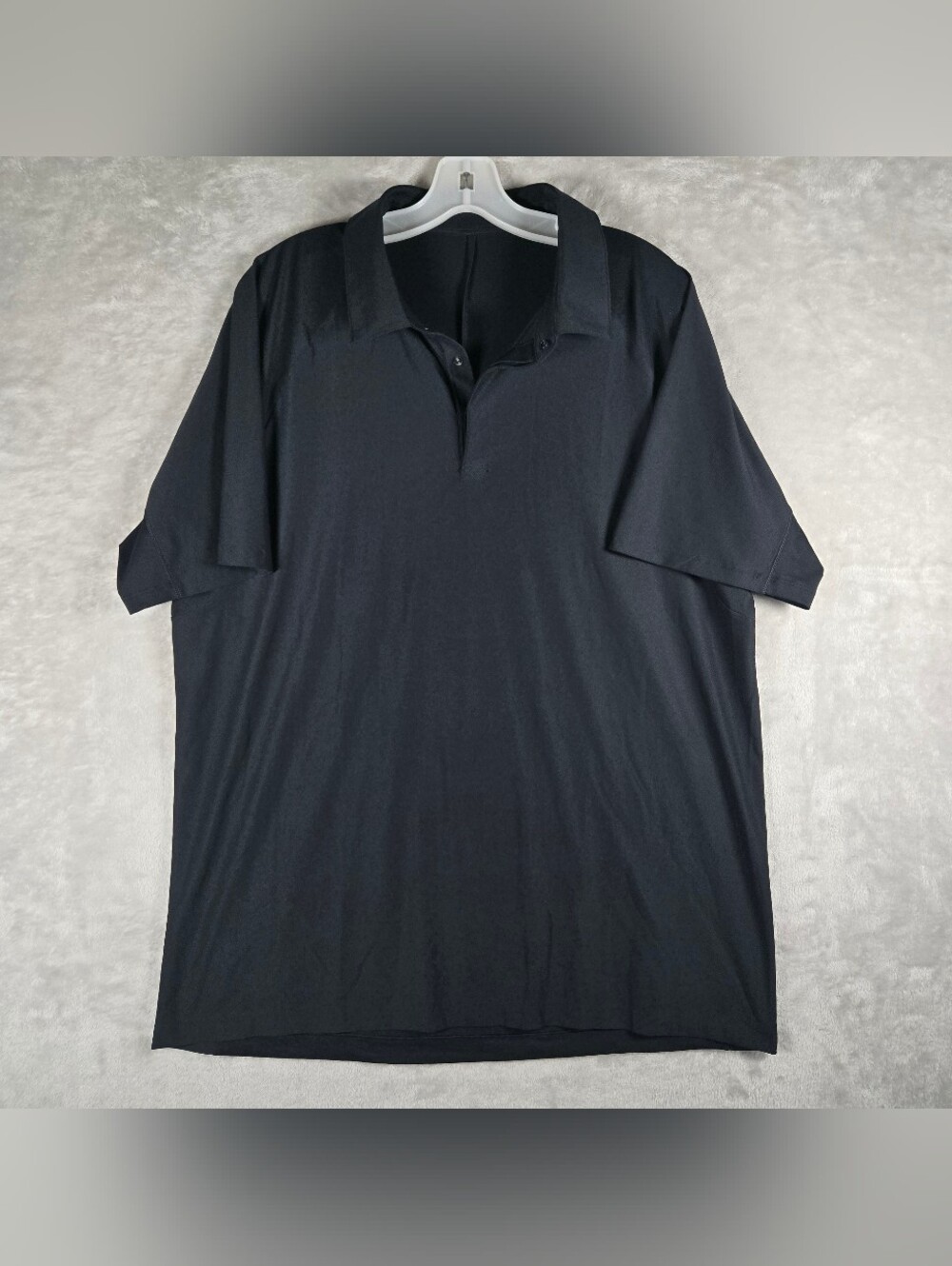 Lululemon Snap Front Performance Polo Shirt Mens XL Black Casual Golf Athleisure